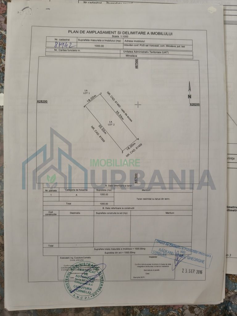 Teren intravilan Vorovesti – 2 parcele de 1000 mp, utilitati, strada Pieptanari - Poză 3