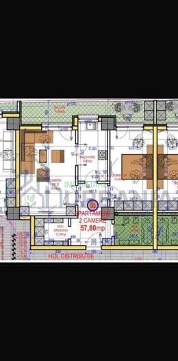 Apartament 2 camere decomandat, intabulat, mobilat si utilat complet – 57.8 mp + balcon 10.6 mp, loc parcare inclus - Poză 7
