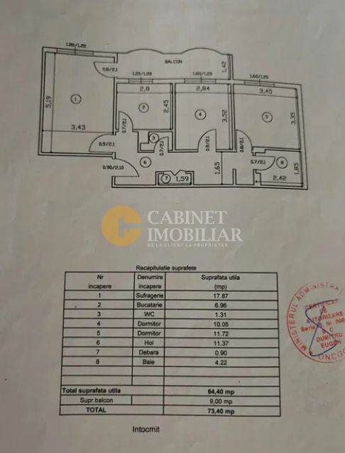 APARTAMENT 3 CAMERE DECOMANDAT | 74 MP | 2 BĂI | DANCU - Poză 2