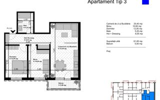 Apartamnet 3 camere SD 67 mp Bucium Visan 101000 euro - Poză 6