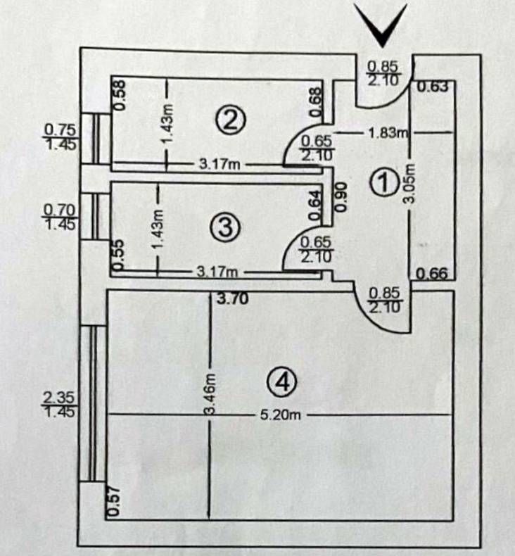 Garsoniera decomandata in bloc reabilitat langa metrou Raul Doamnei - Schiță 6