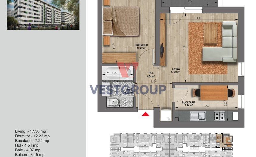 Apartament 2 cam- 48mp utili- decomandat Weiner 12 Residence Direct Dezvoltator - Poză 16