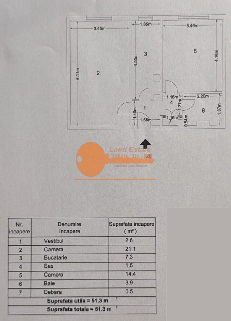 Apartament 2 camere decomandat | Drumul Taberei – Romancierilor - Schiță 9