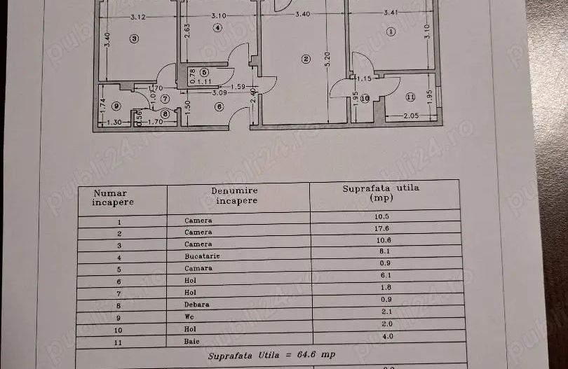 Vand ap 3 camere semidecomandat  Sos.Pantelimon - Poză 11