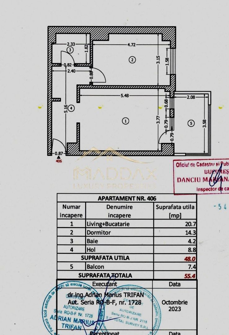 Apartament LUX **2 camere**Parcare inclusa//Hotel Marriott/Unirii - Schiță 23