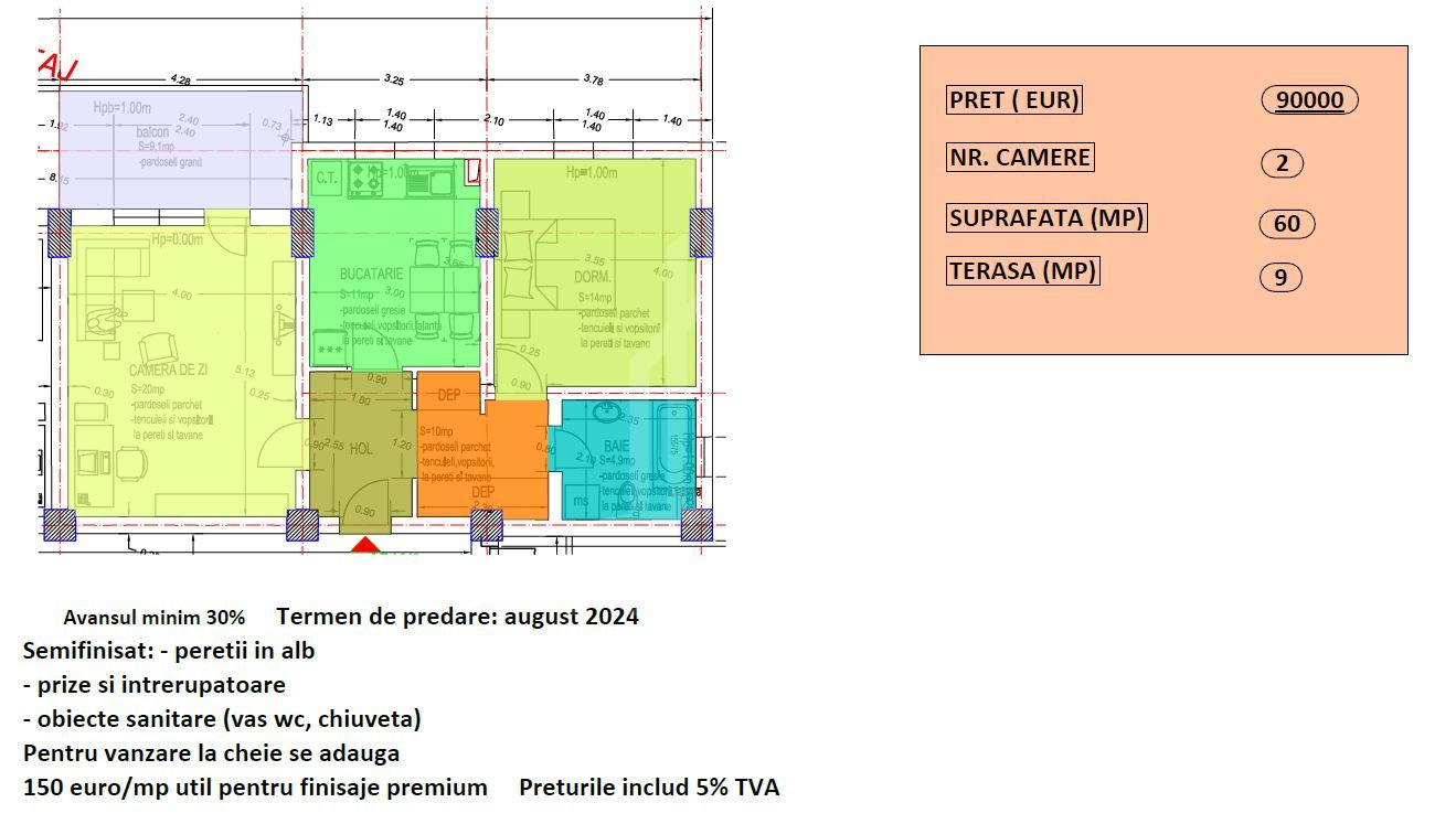 Apartament 2 camere de vânzare | Zona Cireșica-Sibiu - Poză 3