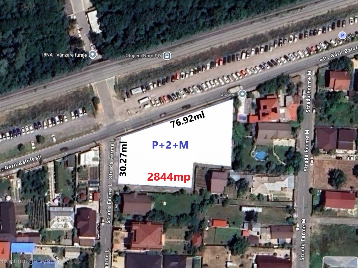 Otopeni intravilan 2.844 mp, colț stradal, deschidere dublă - C.U. - Poză 1