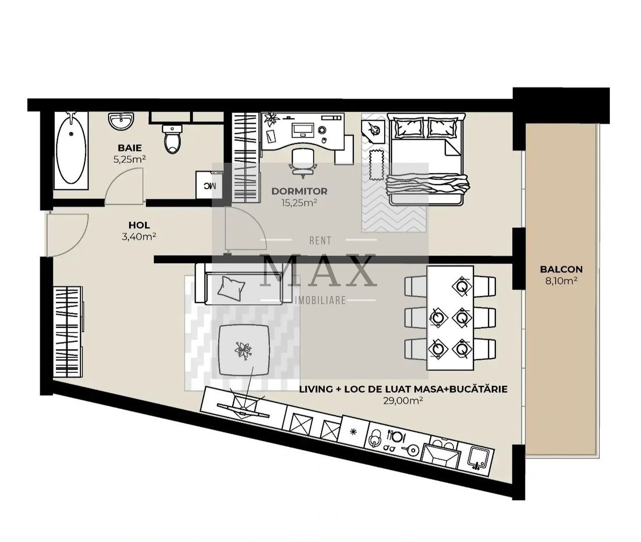Apartament 2 camere de vânzare 52,90 mp Et.2 Mărăști Fabricii - Poză 1