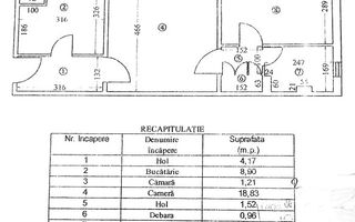 Apartament cu 2 camere la parter cu balcon - Brazda lui Novac 55mp - Schiță 9
