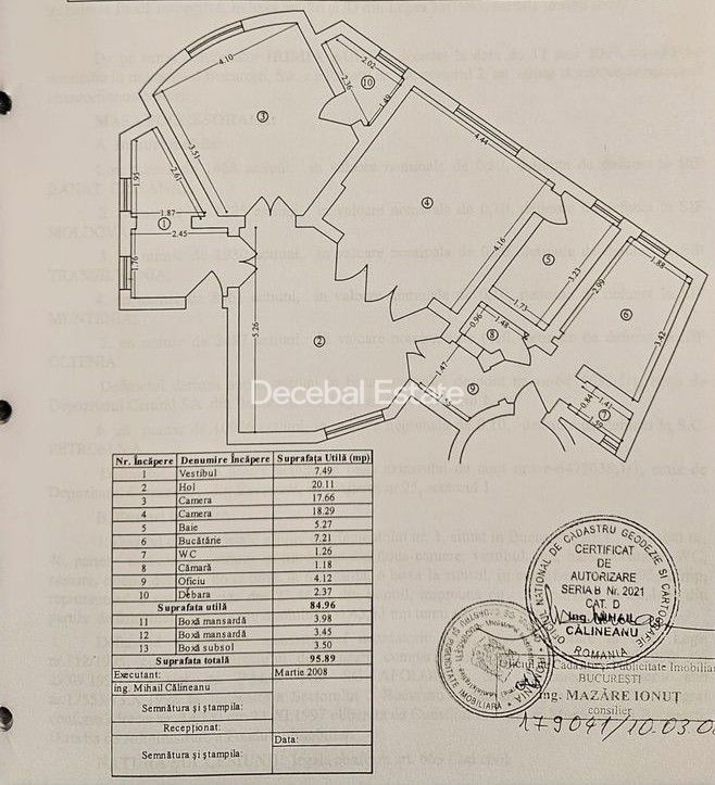 Oportunitate - Apartament 3 camere, 96 mp, Parter. in casa interbelica - Schiță 8
