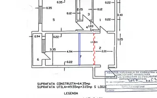 Apartament cu 2 camere, modificat în 3 camere, renovat total, zona DONICI; - Poză 12