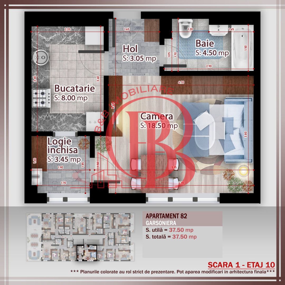 Garsoniera ideala pt  investitie Titan Pallady Metrou Nicolae Teclu - Schiță 2