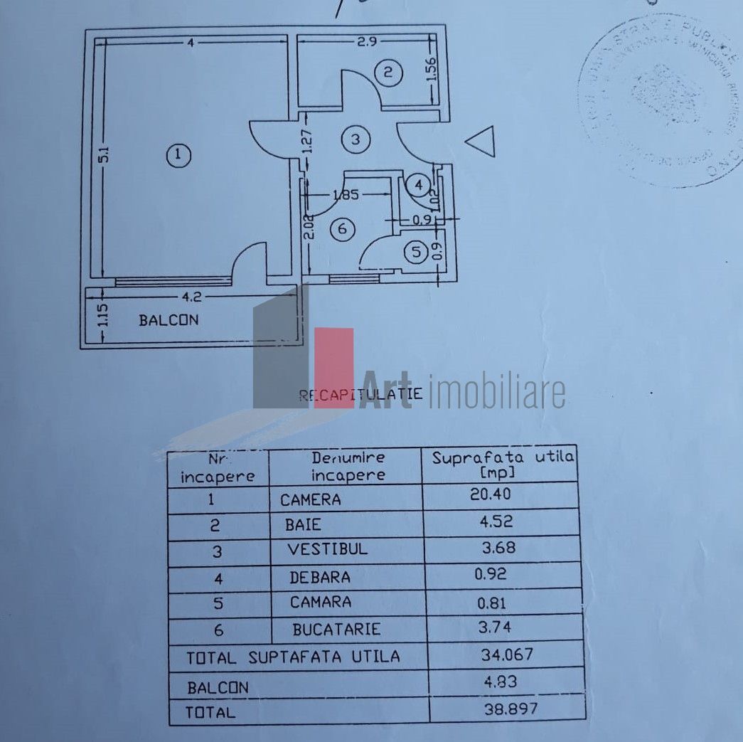Garsoniera zona Decebal - 34 mp - Poză 3