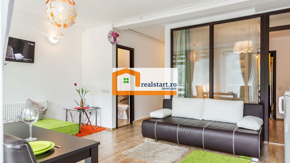 View munte,Studio Azuga, Ideal Investitie aparthotel, mobilat&utilat - Poză 8