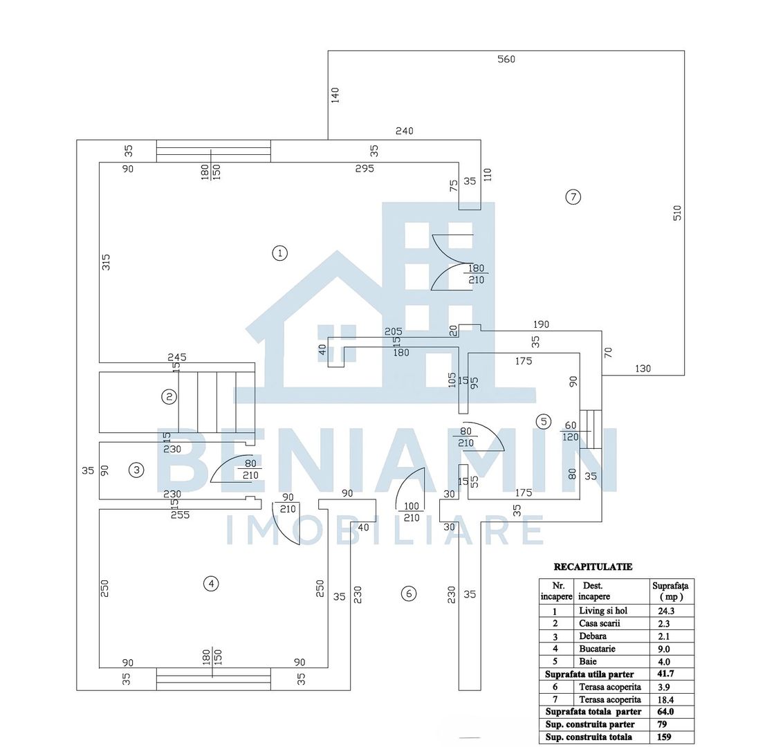 Casa P+1 Living-Bucatarie-3 Dormitoare-Toate utilitatile-Disponibila - Schiță 14