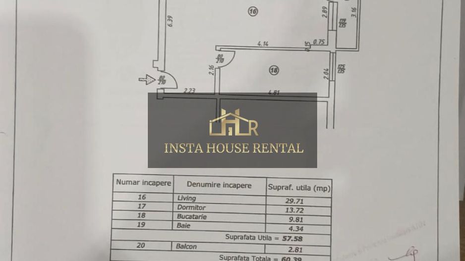 * 2 CAMERE 60MP CU LOC DE PARCARE - STRADA IERNII * COMISION 0% - Schiță 10