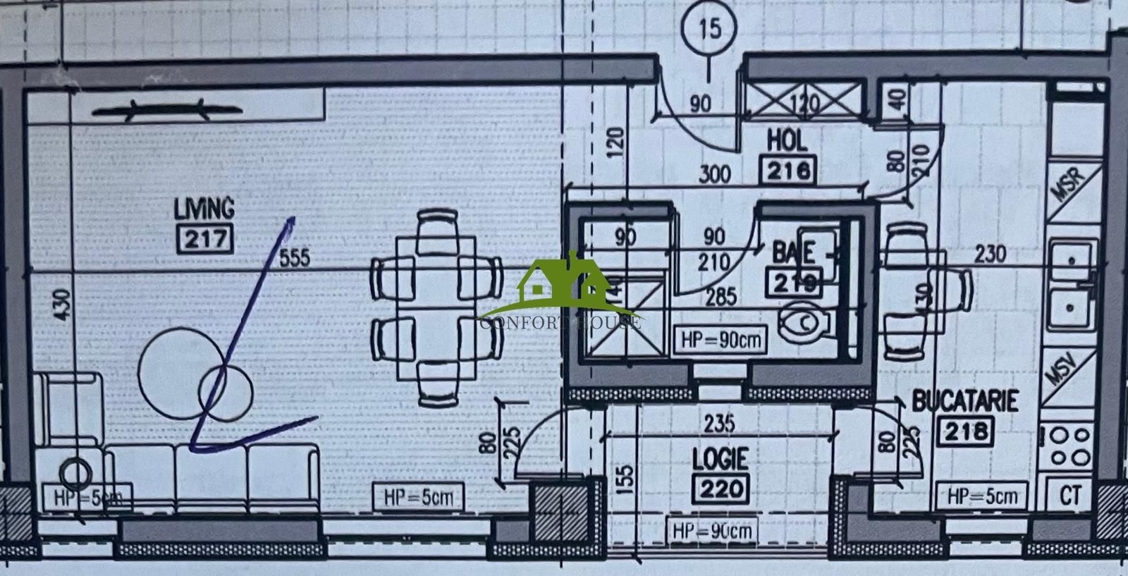 Garsoniera, bloc nou, P+3, Ap.15, Et.2, Bl.1 - CP2438797 - Poză 6