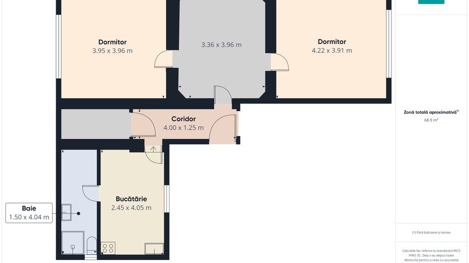 Casă cu 3 camere și teren de 700 mp în Cermei - Poză 4