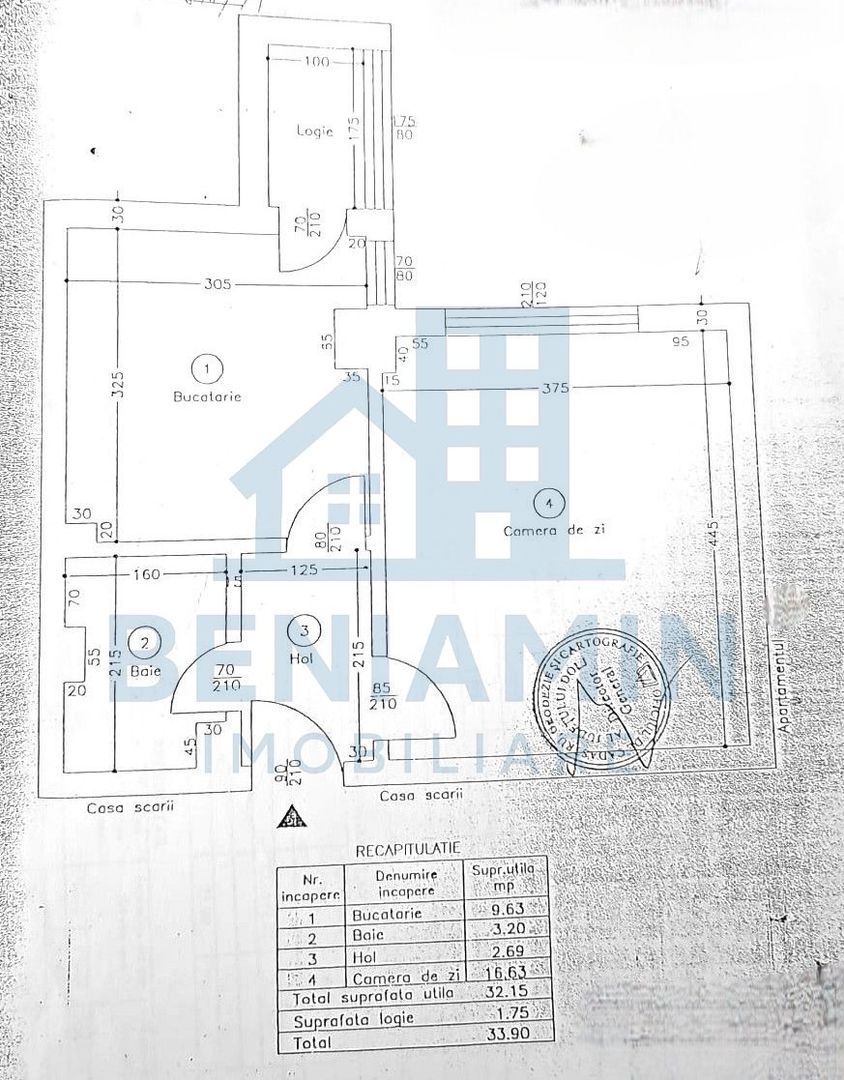 Garsoniera Decomandata pe Dezrobirii -centrala termica -etaj 9 -34mp - Schiță 11