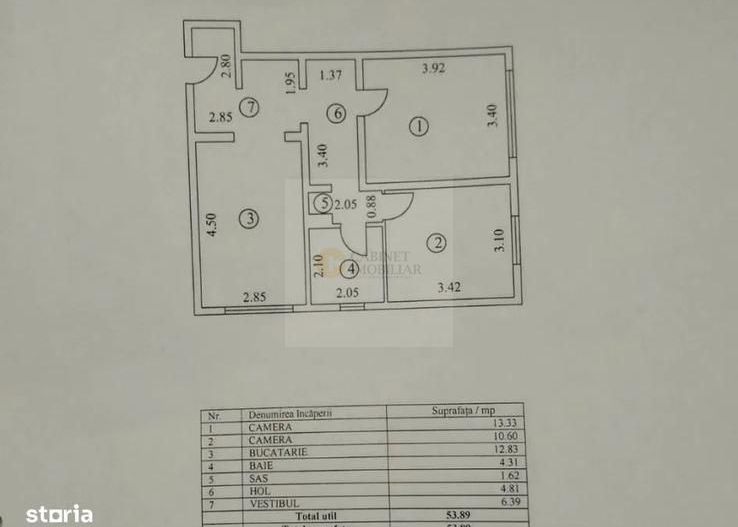 2 Camere - 54MP | Metrou 5 minute | Mobilat | - Schiță 11