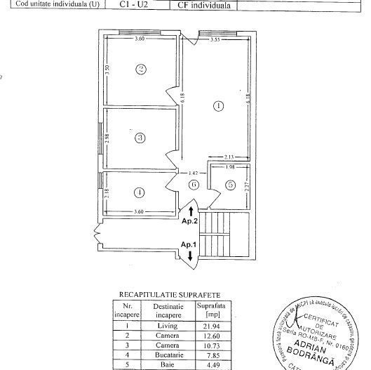 Vanzare apartament 3 camere 61m2 si curte 58m2 Bucurestii Noi - Poză 10