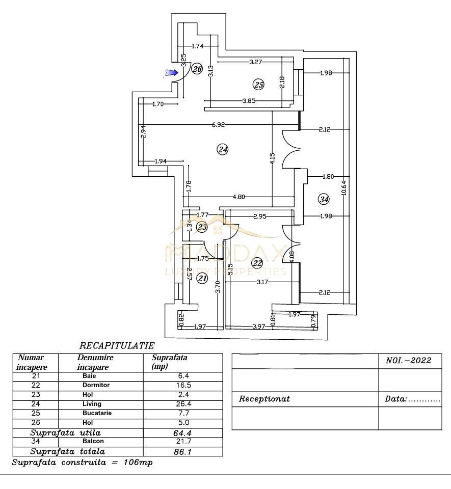 Apartament 2 camere de vanzare*** 63mp utili*** + 26 mp terasa // Floreasca - Poză 17