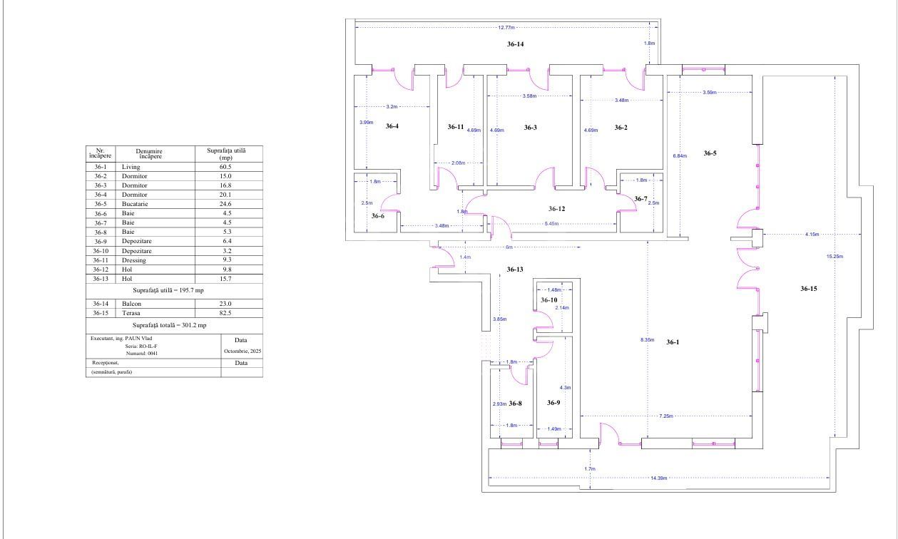 4 Camere Living 60mp Terasa 82mp-Parcare Inclusa-Th. Pallady - Schiță 25