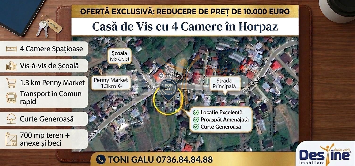 Casă 4 camere și 720 mp teren + beci și anexe - Poză 1
