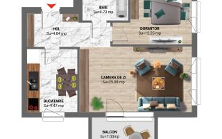 Apartament 2 camere de vânzare în nordul capitalei, lângă pădure - Schiță 7