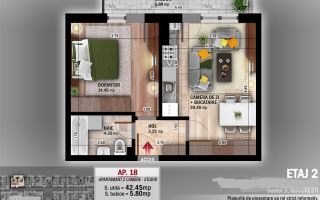 VANZARE APARTAMENT 2 CAMERE 48MP BLOC NOU TITAN PALLADY - Poză 7