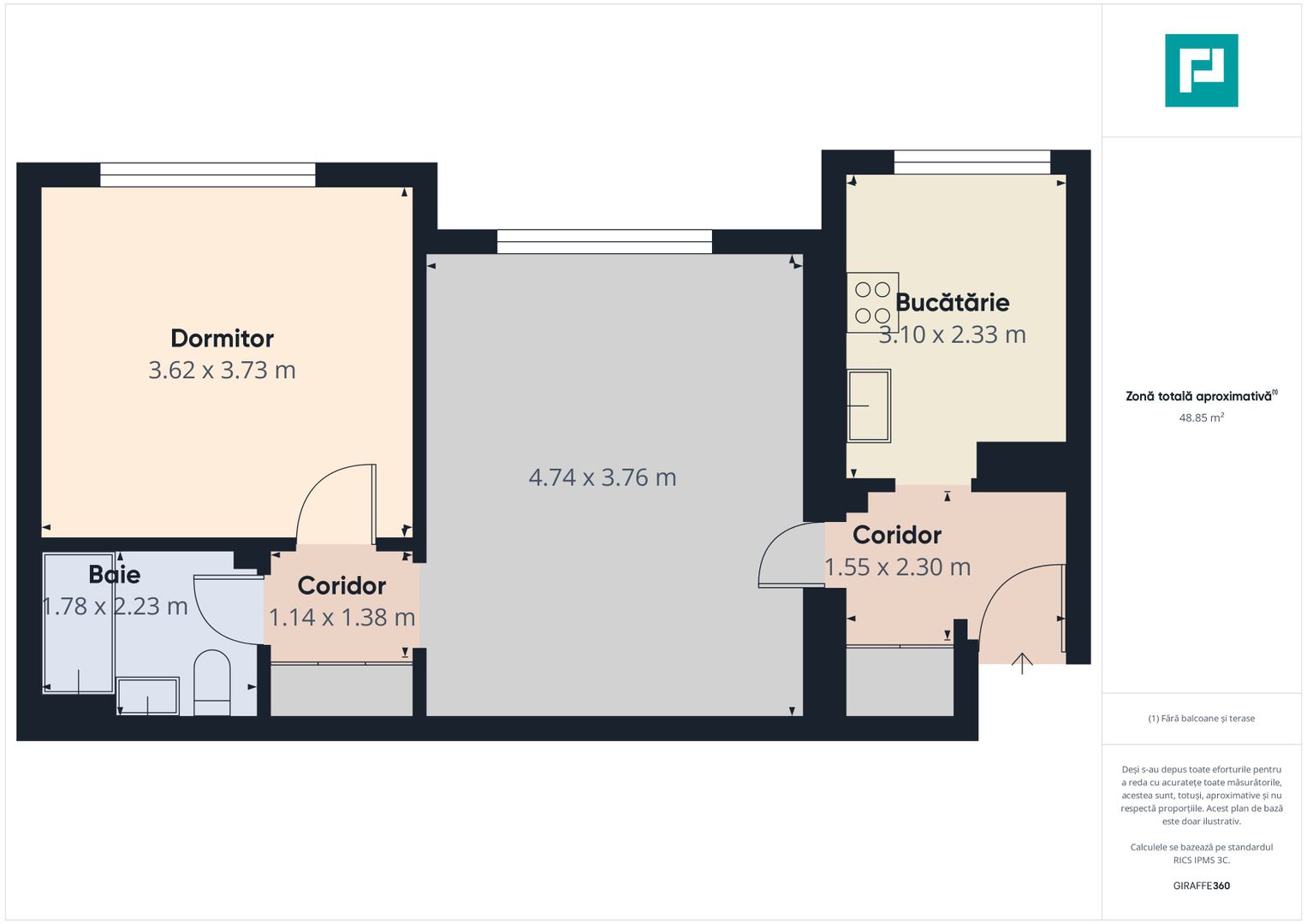 Apartament 2 camere, Podgoria - Poză 11