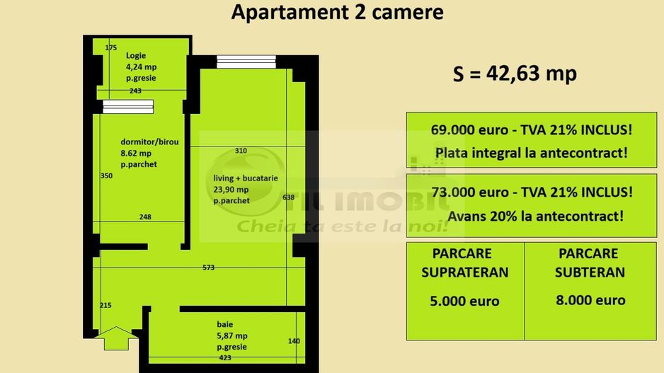 Apartament 2 camere Cug Valea Adanca, bloc nou, cartier rezidential - Poză 2