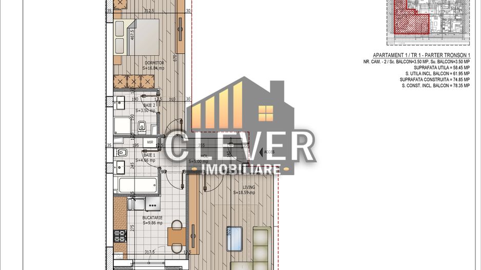 Direct Dezvoltator: Apartament Modern 62mp | 2 bai | Comision 0 - Poză 3