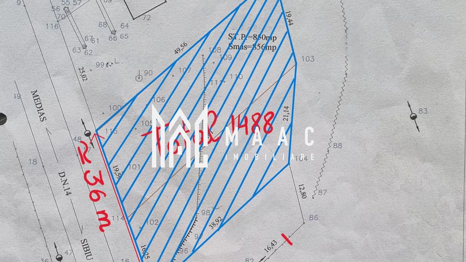 Teren intravilan I 1500mp I Front 36m I DN14 I Slimnic - Poză 1