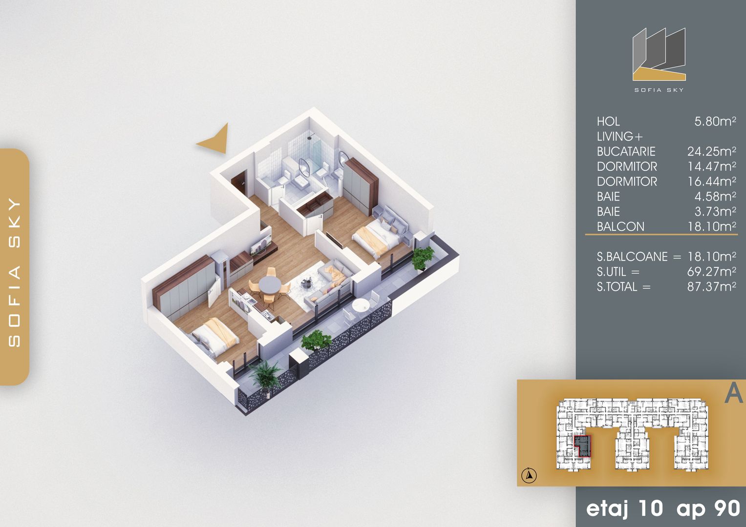 3 camere open space 700 metri M Nicolae Teclu Titan Pallady - Schiță 6