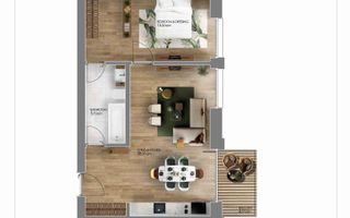 Apartament cu 2 camere mobilat la inchiriere in Amber Forest - Poză 10