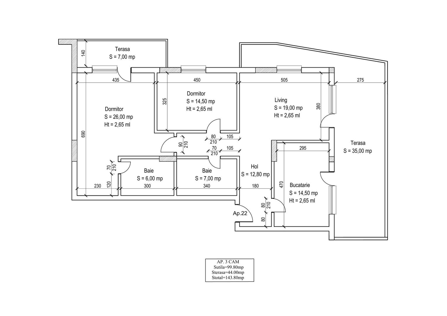Apartament 3 camere 100 mp interior si terasa 42 mp Titan Pallady Parcul Teilor - Poză 9