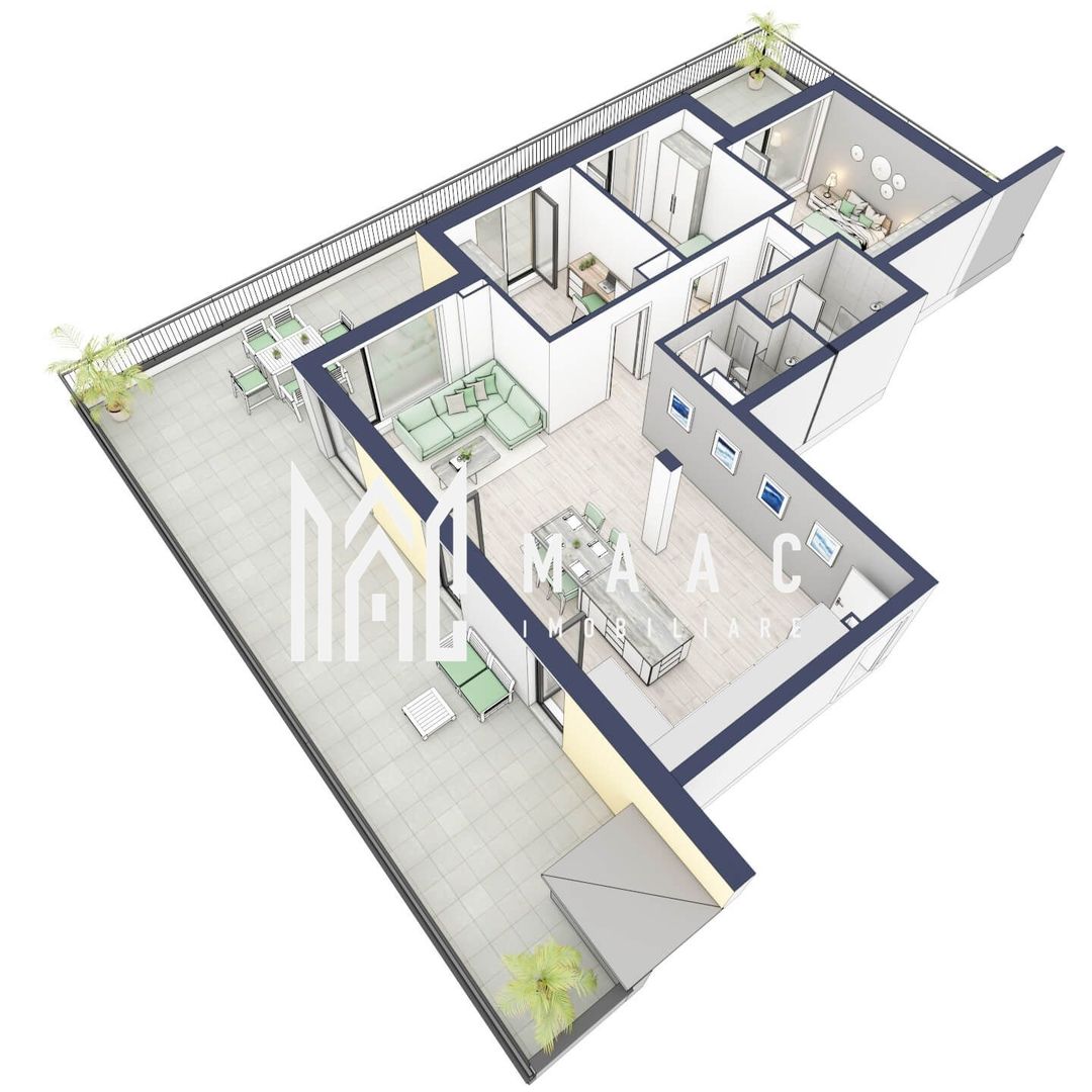 Penthouse 3 camere | Etaj 4 | Terasa 108 mp | Turnisor - Poză 2