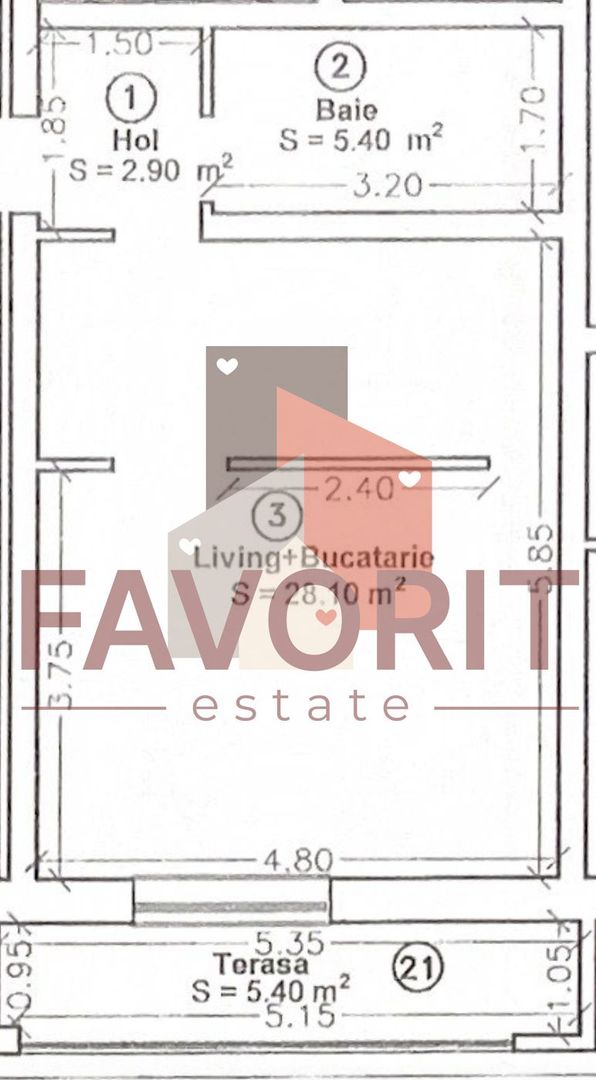 Mobilat si utilat. Aproape de mijloc de transport. Ideal investitie - Schiță 6