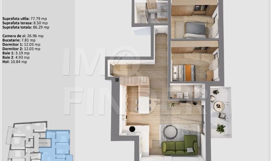 IMOBIL PREMIUM - Apartamente 3 camere , imobil nou , Centru - Poză 2