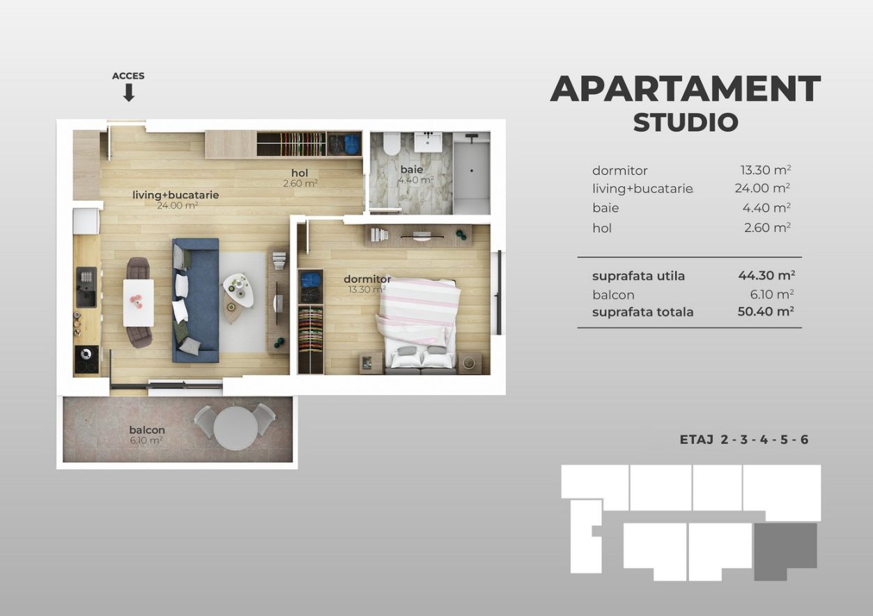 Apartament modern cu 2 camere si balcon, zona Brancoveanu, Sector 4 - Poză 7
