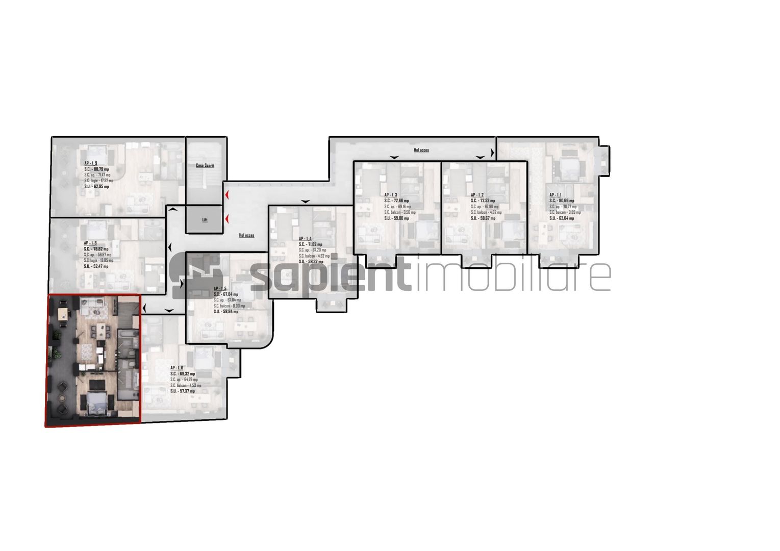 De vânzare apartament 2 camere, ultracentral, semifinisat - Poză 2