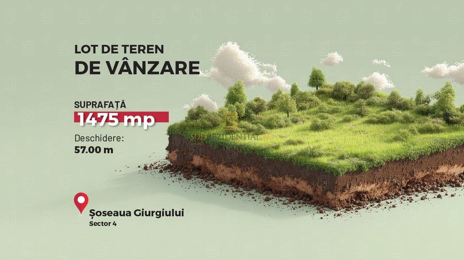 Teren intravilan 1.475 mp, deschidere 57 ml, N D Cocea sector 5 - Poză 1