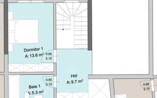 Apartament 2 camere, Marasti – zona The Office, proiect premium - Schiță 3