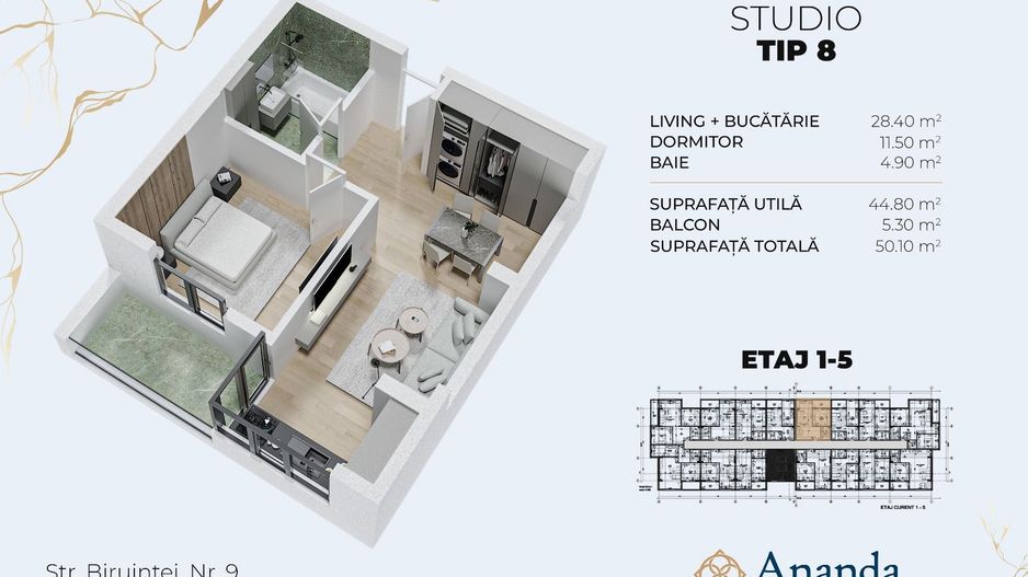 Studio spatios, ideal investitie, direct dezvoltator - Poză 8