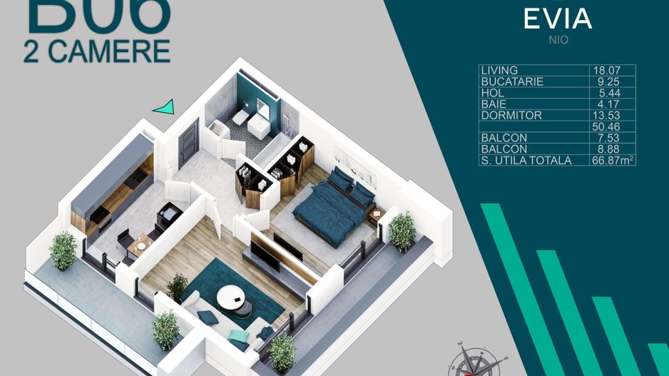 AP. 2CAM. DECOMANDAT DISPONIBIL IN PROIECTUL PREMIUM EVIA NIO! - Poză 4