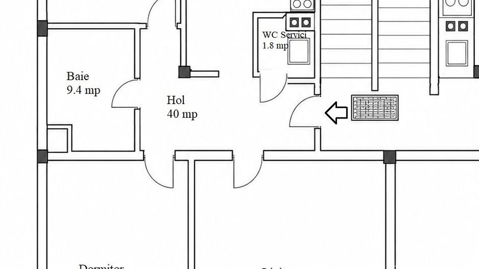 Apartament cu 3 camere de 100 mp utili in zona Semi-Centrala - Schiță 10