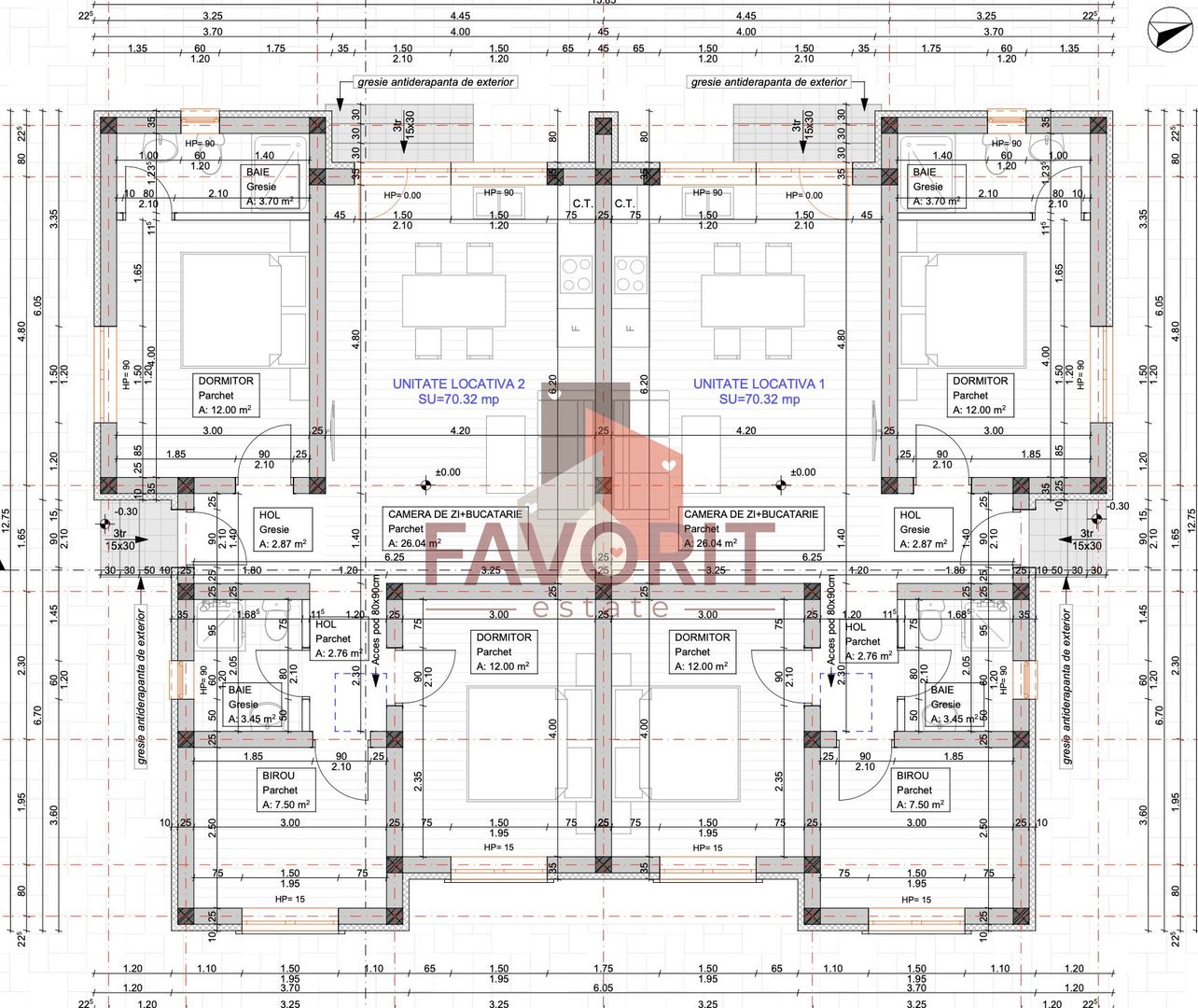 Duplex pe Parter | 4 camere | Zona centrala | Toate utilitatile | Mosnita Noua - Schiță 7
