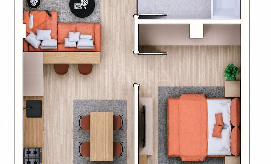 Apartament semifinisat într-un ansamblu rezidențial modern. - Poză 1