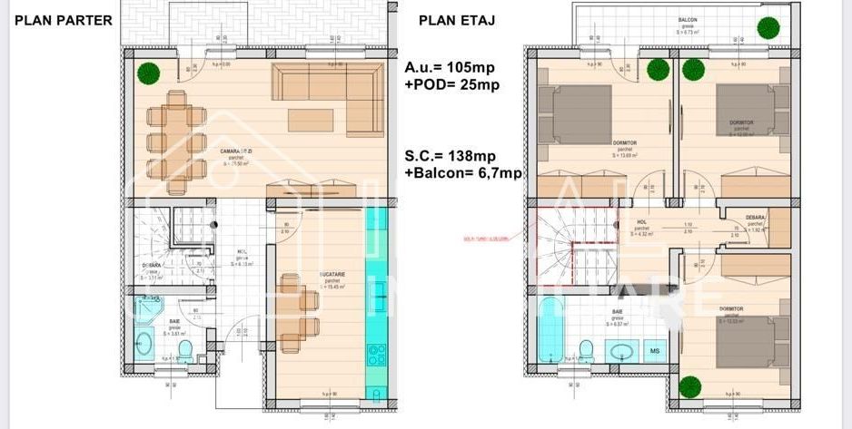 Casă tip duplex cu 4 camere, complet Mobilat, Selimbar - Schiță 23